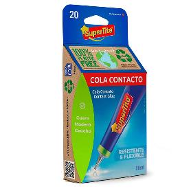 PEGAMENTO SUPERTITE CONTACTO 20 CC. COLA CONTACTO, PEGAMENTO CUERO, MADERA CAUCHO. RESISTENTE Y FLEXIBLE.
