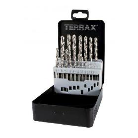 TERRAX-A214214RO-JUEGOS DE 19 BROCAS DIN 338 TIPO N HSS RECTIFICADAS (ESTUCHE PLÁSTICO)