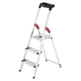 HAILO-5_8813-011-ESCALERA TIJERA ALUMINIO PELDAÑO ANCHO XXL EASYCLIX (3 PELDAÑOS) R