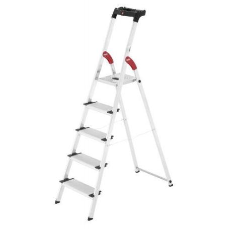 HAILO-5_8815-011-ESCALERA TIJERA ALUMINIO PELDAÑO ANCHO XXL EASYCLIX (5 PELDAÑOS) R