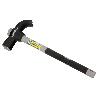 MARTILLO UÑA MANGO FIBRA VIDRIO MANGO FIBRA VIDRIO CON EMPUÑADURA ANTIDESLIZANTE. 600 GRAMOS 33 CM.