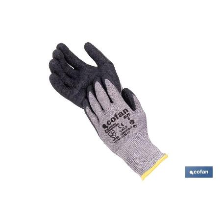 GUANTE ANTICORTE HPPE IMPREGNADO DE LATEX RUGOSO TALLA 6 VENTA UNITARIA
