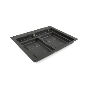 EMUCA BASE PARA CONTENEDORES DE CAJÓN COCINA RECYCLE, 2 HUECOS, MÓDULO 700MM, PLÁSTICO GRIS ANTRACITA