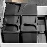 EMUCA BASE PARA CONTENEDORES DE CAJÓN COCINA RECYCLE, 3 HUECOS, MÓDULO 800MM, PLÁSTICO, NEGRO