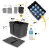 EMUCA KIT DE CONTENEDORES DE RECICLAJE PARA CAJÓN DE COCINA RECYCLE ALTURA 266MM, 2X15LITROS, PLÁSTICO, NEGRO
