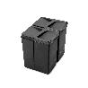 EMUCA KIT DE CONTENEDORES DE RECICLAJE PARA CAJÓN DE COCINA RECYCLE ALTURA 266MM, 2X7LITROS, PLÁSTICO, NEGRO