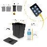 EMUCA KIT DE CONTENEDORES DE RECICLAJE PARA CAJÓN DE COCINA RECYCLE ALTURA 266MM, 1X15LITROS, 2X7LITROS, PLÁSTICO, 