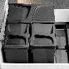 EMUCA KIT DE CONTENEDORES DE RECICLAJE PARA CAJÓN DE COCINA RECYCLE ALTURA 266MM, 2X15LITROS, 2X7LITROS, PLÁSTICO, 