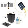EMUCA KIT DE CONTENEDORES DE RECICLAJE PARA CAJÓN DE COCINA RECYCLE ALTURA 266MM, 2X15LITROS, 2X7LITROS, PLÁSTICO, 