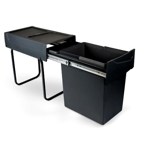 EMUCA CONTENEDOR DE RECICLAJE PARA FIJACIÓN INFERIOR Y EXTRACCIÓN MANUAL EN MUEBLE DE COCINA RECYCLE 1X20LITROS, PL