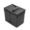 EMUCA CONTENEDORES PARA CAJÓN DE COCINA RECYCLE CON TAPA ANTI OLORES, ALTURA 266, 1X15LITROS, PLÁSTICO, NEGRO