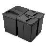 EMUCA CONTENEDORES PARA CAJÓN DE COCINA RECYCLE CON TAPA ANTI OLORES, ALTURA 266, 1X15LITROS, 2X7LITROS, PLÁSTICO, 