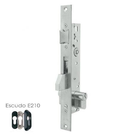 CERRADURA MONOPUNTO DE PALANCA BASCULANTE 2210, PICAPORTE REGULABLE, CILINDRO TE5, ENTRADA DE 20MM, ACABADO ACERO I