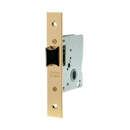 CERRADURA GAMA OBRA 2015 DE PASO PARA PUERTAS DE MADERA, ENTRADA DE 50MM, ACABADO HIERRO LATONADO