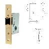 CERRADURA GAMA OBRA 2015 DE PASO PARA PUERTAS DE MADERA, ENTRADA DE 50MM, ACABADO HIERRO LATONADO