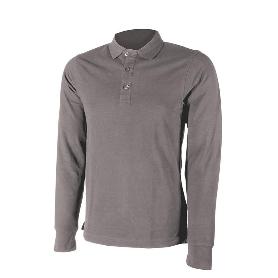 POLO PIQUE MANGA LARGA CUELLO CANALÉ VARIOS COLORES TALLA S-XXL COLOR ROPA GRIS CLARO TALLA L