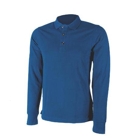 POLO PIQUE MANGA LARGA CUELLO CANALÉ VARIOS COLORES TALLA S-XXL COLOR ROPA COLOR AZULINA TALLA XL