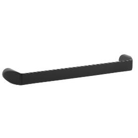 TIRADOR ZAMAK ALAN ACABADOS NIQUEL SATINADO, ORO SATINADO, NEGRO MATE ACABADO NEGRO MATE DIST. AGUJERO DIST. 128MM.