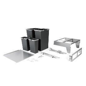 CUBO BASURA EXTRAÍBLE ECOLÓGICO MEILA M300 1X35L. ANT GUIA GRASS EXTRACCIÓN TOTAL CIERRE AMORT., C/TAPA. MODULO MOD