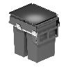 CUBO BASURA EXTRAÍBLE ECOLÓGICO MEILA M300 1X35L. ANT GUIA GRASS EXTRACCIÓN TOTAL CIERRE AMORT., C/TAPA. MODULO MOD