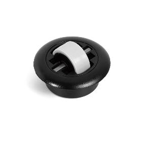 RODILLO FIJO ROLLEN SOFT D54-40 NEGRO  ARO D27MM. GOMA BLANDA (SOFT).