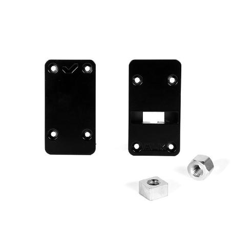 JUEGO CAZOLETAS ZMK NEGRO P/ENDEREZADOR PUERTA  (PLACA SUPERIOR + PLACA INF. + 2XTUERCA)