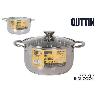 26 CMS OLLA  ACERO INOXIDABLE CON TAPA CRISTAL APTO PARA INDUCCION 10 LITROS NEW NERON QUTTIN
