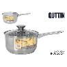 18 CMS CAZO  ACERO INOXIDABLE CON TAPA CRISTAL APTO PARA INDUCCION 3 LITROS NEW NERON QUTTIN