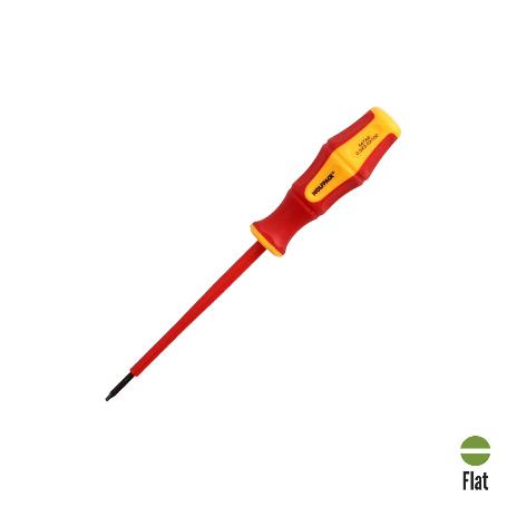 DESTORNILLADOR PLANO AISLADO CERTIFICADO VDE 1.000 V. MEDIDA 0.5 X Ø 3.0 X 100 MM. DESTORNILLADOR SEGURIDAD ELECTRI