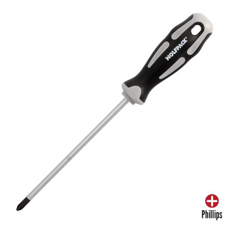 DESTORNILLADOR PHILLIPS ACERO S2 MANGO TPR BIMATERIAL. MEDIDA PH 2 X Ø 6,0 X 150 MM.  DIN5262.
