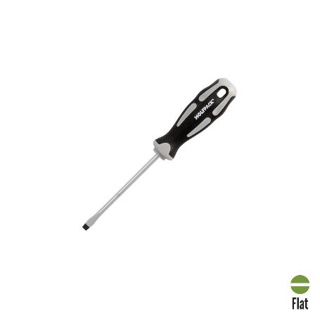 DESTORNILLADOR PLANO ESTAMPADO ACERO S2 MANGO TPR BIMATERIAL. MEDIDA 1,0 X Ø 5,5 X 100 MM.  DIN5265