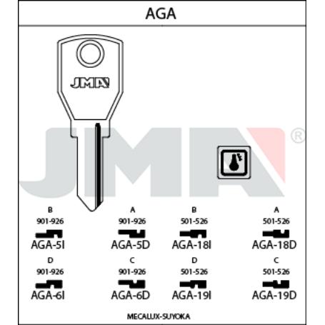 LLAVES JMA TIPO B MOD AGA- 6I (CAJA 50 UNIDADES)