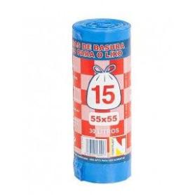 BOLSA BASURA C/CINTA 55X55  15UDS.