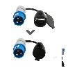 ADAPTADOR DE CLAVIJA CEE A SCHUKO, 2 POLOS + TIERRA. MAX. 16A. 230V