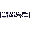 ROTULO ADHESIVO 250X63 MM. PROHIBIDA VENTA TABACO  18AÑOS