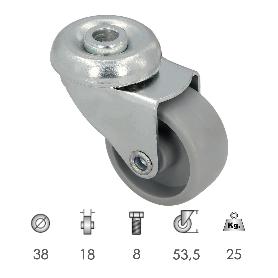 RUEDA DOMESTICA Ø 38 MM. AGUJERO PASANTE Ø 8 MM.