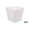 MACETA O MACETERO GAMA TEXTIL CUADRADA COLOR BLANCO PP 298 X 298 X 300 MM 18 L VENTA UNITARIA9
