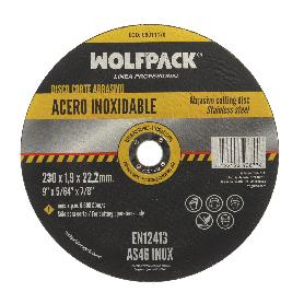 DISCO CORTE ABRASIVO ACERO INOXIDABLE Ø 230X Ø 22,2 MM ESPESOR 1,9 MM DISCO RADIAL / AMOLADORA UNIVERSAL CON TODAS 