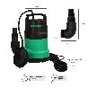 BOMBA AGUAS LIMPIAS SUMERGIBLE 250 WATT. 5.500 LTS/HORA, PROFUNDIDAD 5 MTS, ELEVACIÓN 4,5 MTS. PARTICULAS MAX. Ø 2-