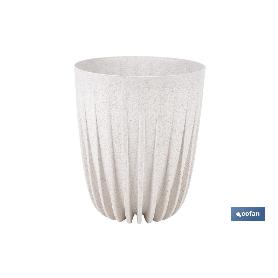 MACETA CON FILTRO DE DRENAJE A RAYAS COLOR BLANCO WPC Ø 190 X 226 MM 2,4 L VENTA UNITARIA