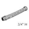 TUBERIA EXTENSIBLE AGUA ACERO INOXIDABLE CORRUGADO. LONGITUD DE 22,5 A 30 CM. TOMAS 3/4