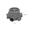BOTE SIFÓNICO PVC TUBERIAS Ø 110 MM. SALIDAS Ø 50 Y 40 MM. ALTURA 105 MM.