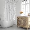 CORTINA DUCHA GOTAS GRIS 180X200 CM. IMPERMEABLE