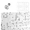 CORTINA DUCHA CUADROS 180X200 CM. IMPERMEABLE