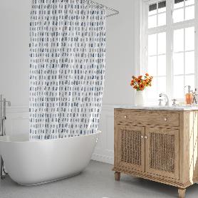 CORTINA DUCHA MATRIX AZUL 180X200 CM. IMPERMEABLE