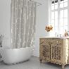 CORTINA DUCHA FORMAS GEOMETRICAS BEIGE 180X200 CM. IMPERMEABLE