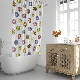 CORTINA DUCHA DONUTS 180X200 CM. IMPERMEABLE