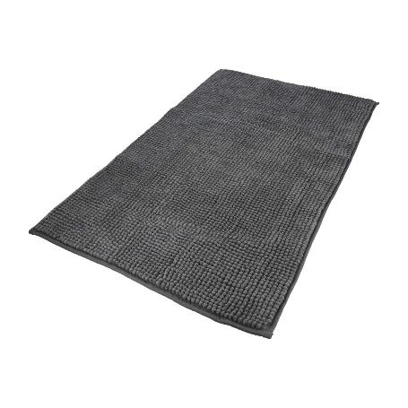 ALFOMBRA BAÑO POLIÉSTER CHENILLA 50X80 CM. GRIS.