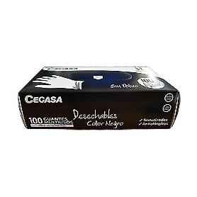 GUANTE NITRILO DESECHABLE NEGRO T8-8.5 SIN POLVO