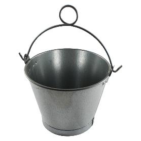 CUBO CHAPA GALVANIZADO ASA ANILLA 27 CM 8 L